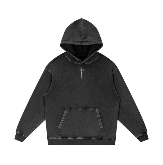 Snow Washed Black Hoodie